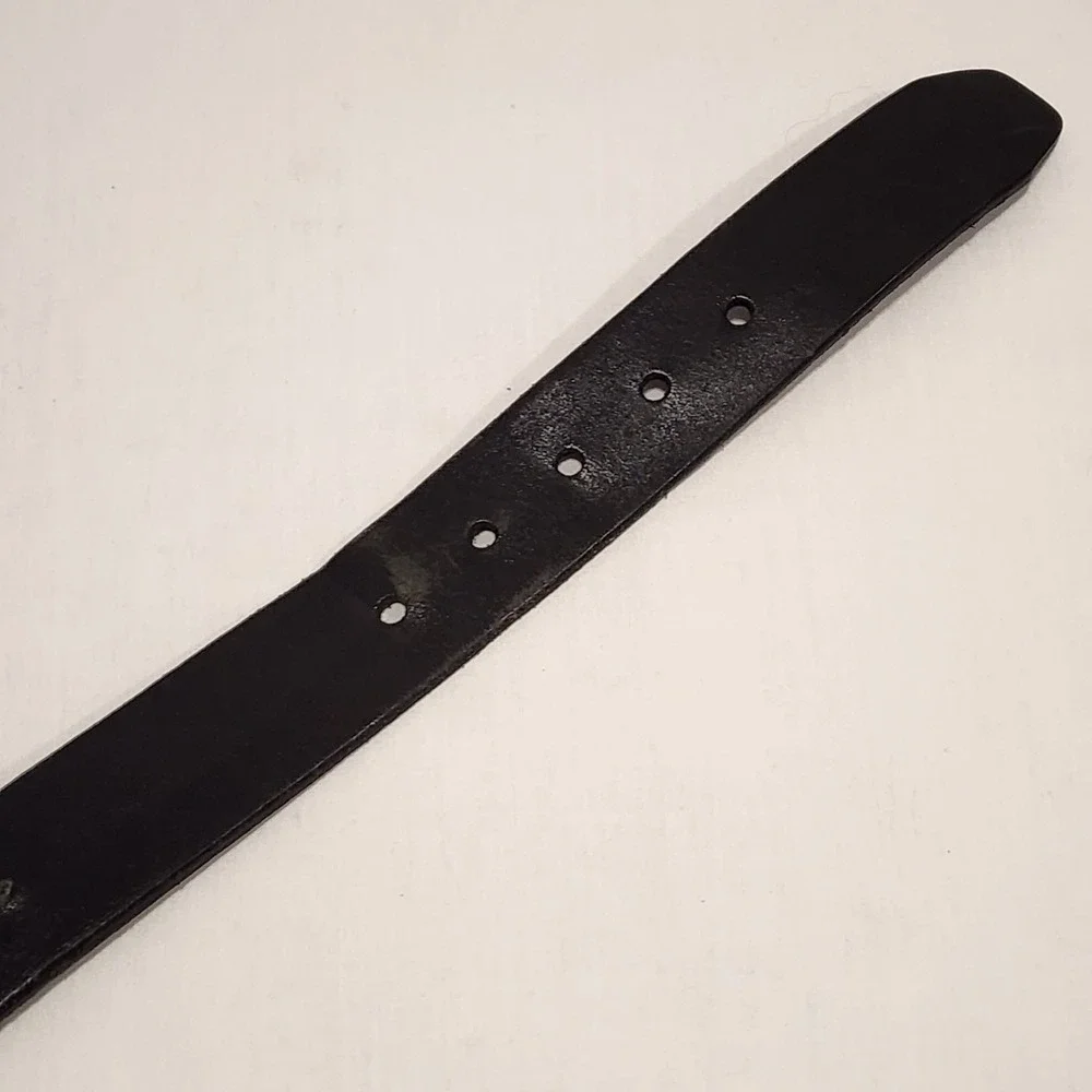 Fossil Mens Black Genuine‎ Leather Belt Silver Buckle Size 38 MB125200138